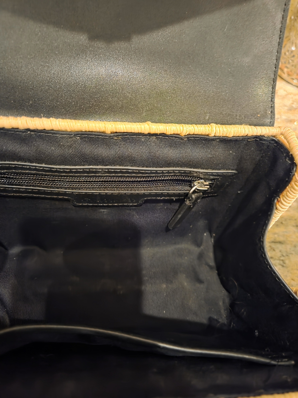 Calvin Klein Black Top-Handle Woven Crossbody Bag - Picture 5 of 7